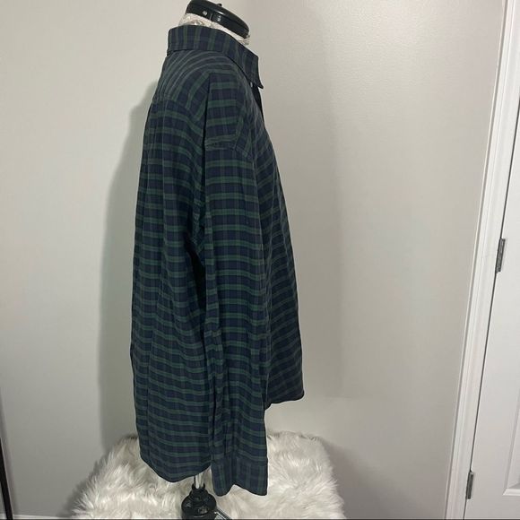 XL Tommy Hilfiger plaid green blue button up shirt long sleeve Mens - Picture 2 of 5